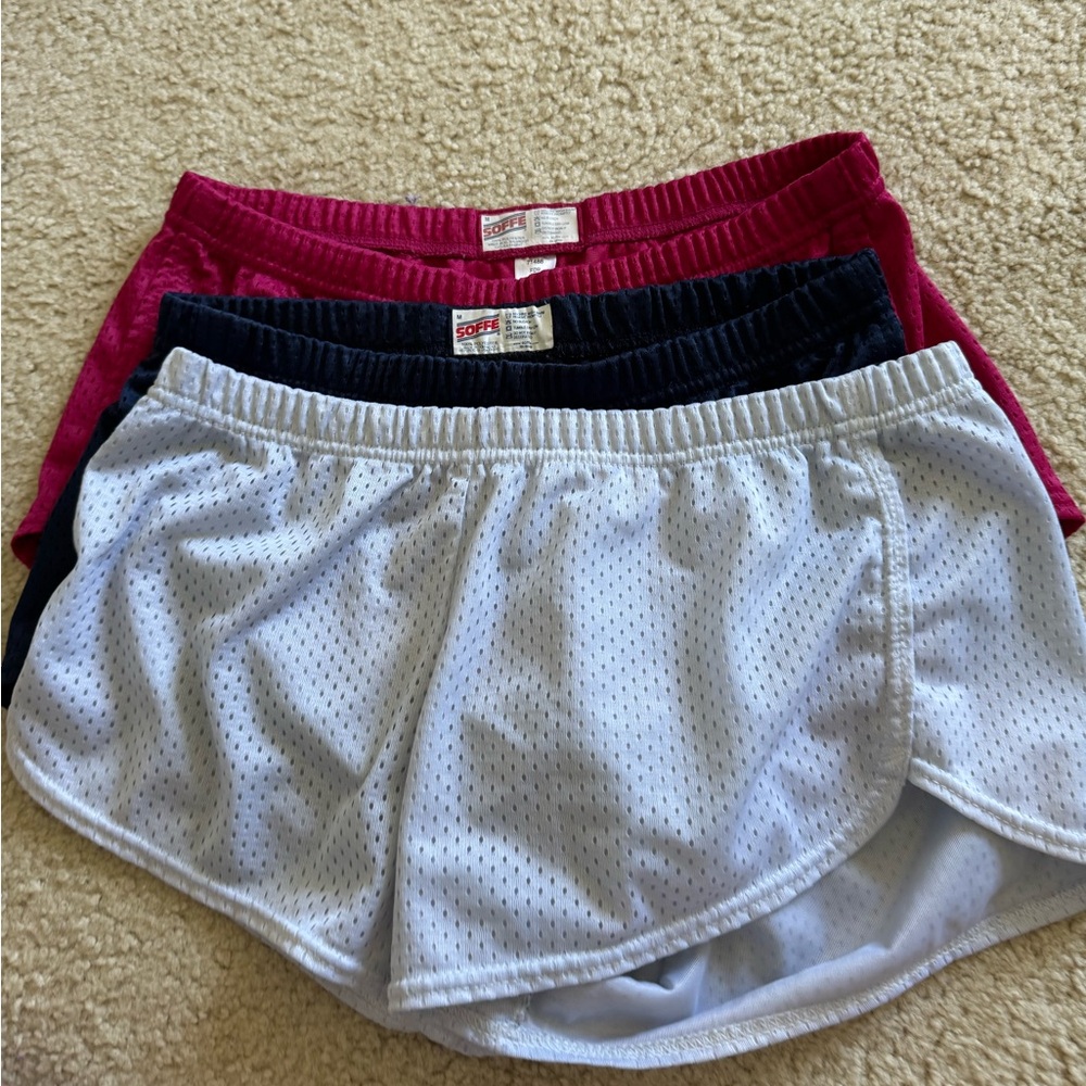 Soffe Women's Shorts in White, Black, and Red